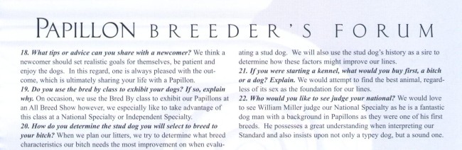 Breeder's Forum Article